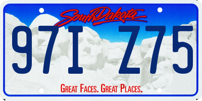 SD license plate 97IZ75