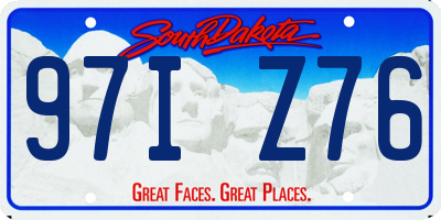 SD license plate 97IZ76