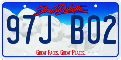 SD license plate 97JB02