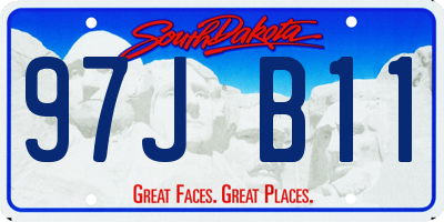 SD license plate 97JB11