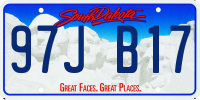SD license plate 97JB17