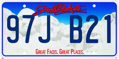 SD license plate 97JB21