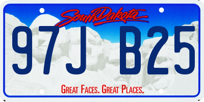 SD license plate 97JB25