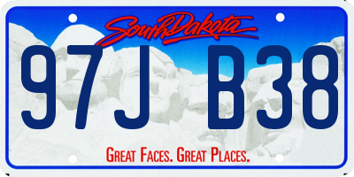 SD license plate 97JB38