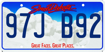 SD license plate 97JB92