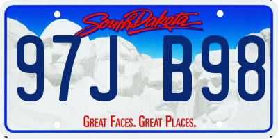 SD license plate 97JB98