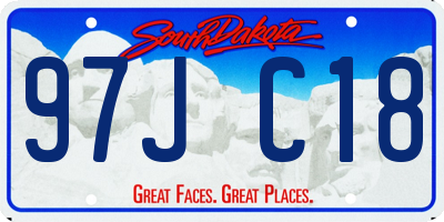 SD license plate 97JC18