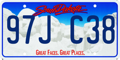 SD license plate 97JC38