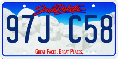 SD license plate 97JC58