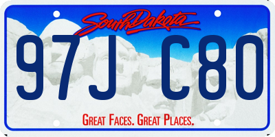 SD license plate 97JC80
