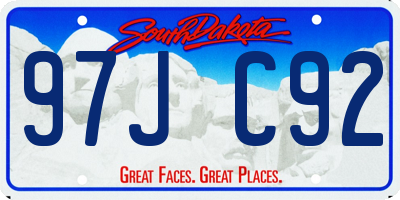 SD license plate 97JC92