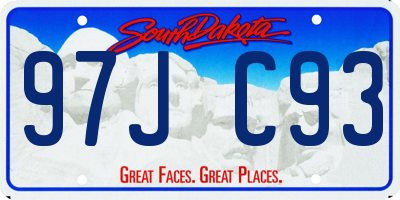 SD license plate 97JC93