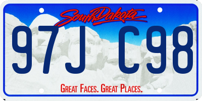 SD license plate 97JC98