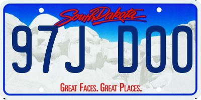 SD license plate 97JD00