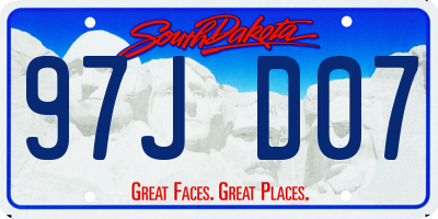 SD license plate 97JD07