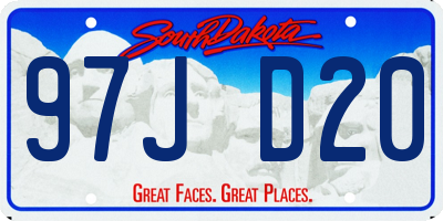 SD license plate 97JD20