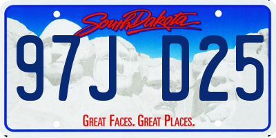 SD license plate 97JD25
