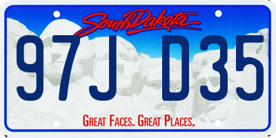 SD license plate 97JD35