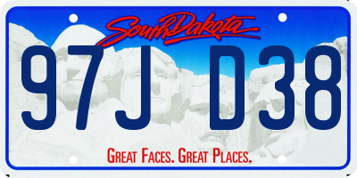 SD license plate 97JD38