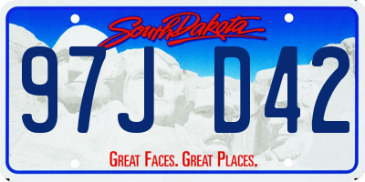 SD license plate 97JD42