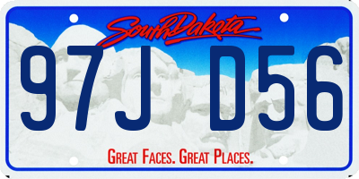 SD license plate 97JD56