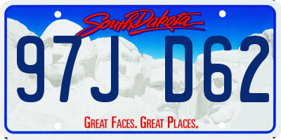 SD license plate 97JD62