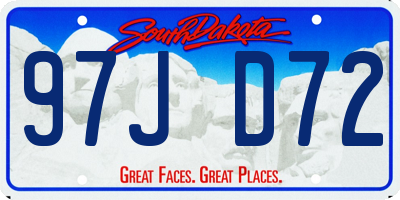 SD license plate 97JD72
