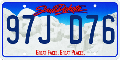 SD license plate 97JD76