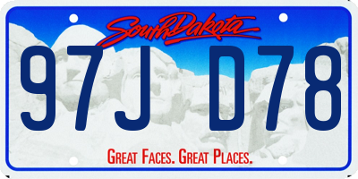 SD license plate 97JD78