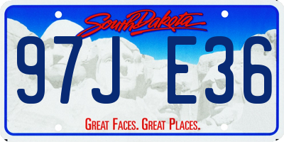 SD license plate 97JE36