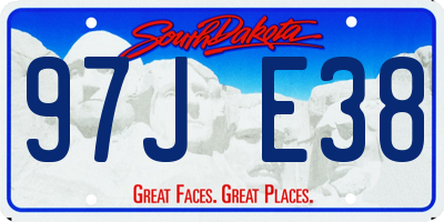 SD license plate 97JE38