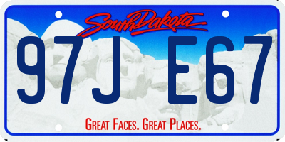 SD license plate 97JE67