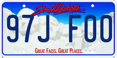 SD license plate 97JF00