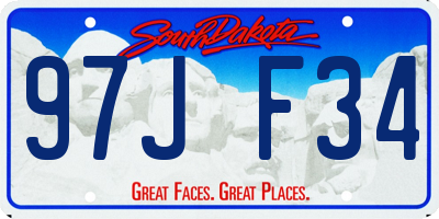 SD license plate 97JF34