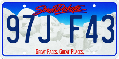 SD license plate 97JF43