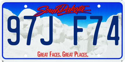 SD license plate 97JF74