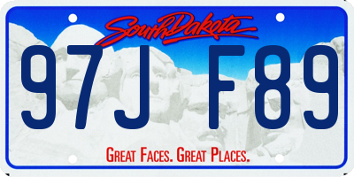 SD license plate 97JF89