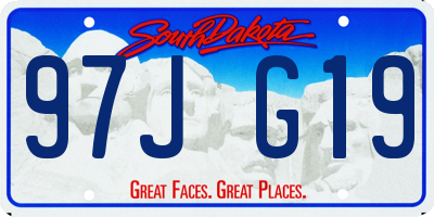 SD license plate 97JG19