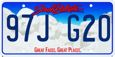 SD license plate 97JG20