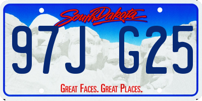 SD license plate 97JG25