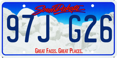 SD license plate 97JG26