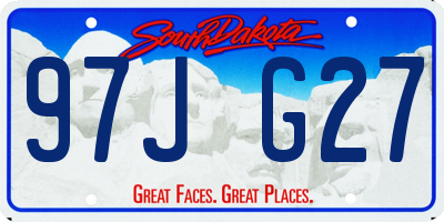 SD license plate 97JG27