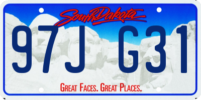 SD license plate 97JG31