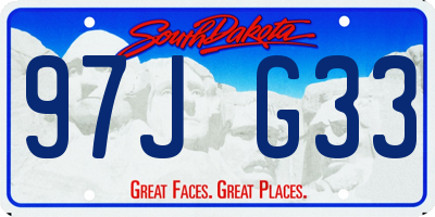 SD license plate 97JG33