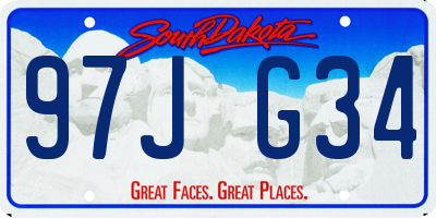 SD license plate 97JG34