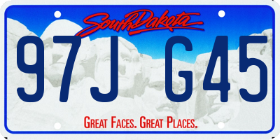 SD license plate 97JG45