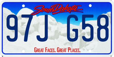 SD license plate 97JG58