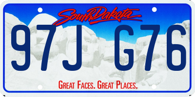 SD license plate 97JG76
