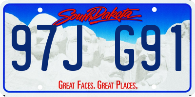SD license plate 97JG91