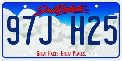 SD license plate 97JH25